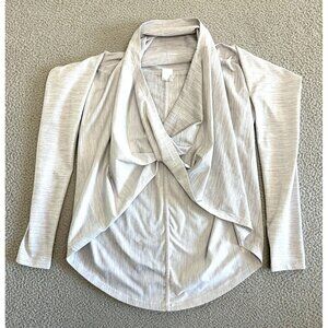 ZYIA Yoga Wrap Pullover Twist Cardigan Activewear Grey Top